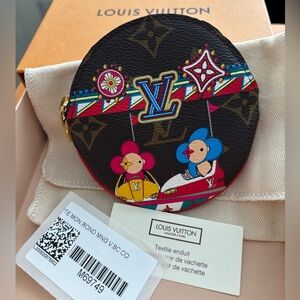 Louis Vuitton Monogram 2020 Christmas Animation BumpCar Coin Purse Preloved